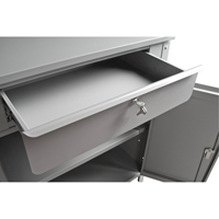 Cabinet Style Shop Desk, 34-1/2" W x 30" D x 53" H, Grey - KLETON 