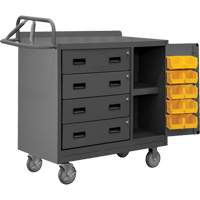 Armoire d'&eacute;tabli mobile avec bacs, Acier Surface - Durham Manufacturing 2211-DLP-RM-10B-95