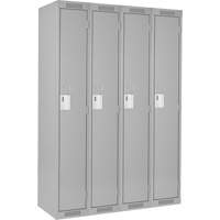 Casiers Clean Line, Bloc de 4, 48" x 15" x 72", Acier, Gris, Rivet (assembl&eacute;) - Anthony Steel Mfg. CL-S-4-12X15X72_A124