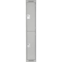 Casiers Clean Line, 2 niveaux, Bloc de 4, 48" x 12" x 72", Acier, Beige, Rivet (assembl&eacute;) - Anthony Steel Mfg. CL-D-4-12X12X72_A123