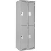 Clean Line Lockers, 2 -tier, Bank of 2, 30" x 18" x 72", Steel, Grey, Rivet (Assembled) - Anthony Steel Mfg. CL-D-2-15X18X72_A124