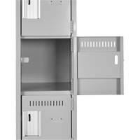 Petits casiers Clean Line, 6 niveaux, Bloc de 4, 48" x 18" x 72", Acier, Charbon, Rivet (assembl&eacute;) - Anthony Steel Mfg. CL-L-4-12X18X72_A127