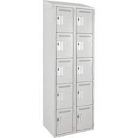 Casiers Clean Line, 5 niveaux, Bloc de 2, 24" x 18" x 78", Acier, Gris, Rivet (assembl&eacute;) - Anthony Steel Mfg. CL-5-2-12X18X72-ST_A124