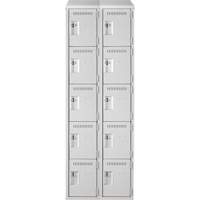 Casiers Clean Line, 5 niveaux, Bloc de 2, 24" x 18" x 78", Acier, Gris, Rivet (assembl&eacute;) - Anthony Steel Mfg. CL-5-2-12X18X72-ST_A124