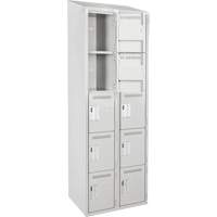 Casiers Clean Line, 5 niveaux, Bloc de 2, 24" x 18" x 78", Acier, Gris, Rivet (assembl&eacute;) - Anthony Steel Mfg. CL-5-2-12X18X72-ST_A124