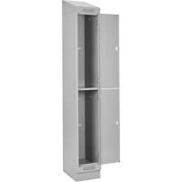 Casiers Clean Line, 2 niveaux, Bloc de 4, 48" x 18" x 82", Acier, Gris, Rivet (assembl&eacute;) - Anthony Steel Mfg. CL-D4-12X18X72RBST_A124