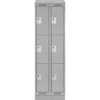 Casiers Clean Line, 3 niveaux, Bloc de 2, 24" x 15" x 82", Acier, Gris, Rivet (assembl&eacute;) - Anthony Steel Mfg. CL-T-2-121572RBST_A124