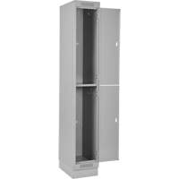 Clean Line Lockers, 2 -tier, 12" x 12" x 76", Steel, Grey, Rivet (Assembled) - Anthony Steel Mfg. CL-D-1-12X12X72-RB_A124