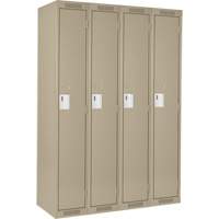 Casiers Clean Line, Bloc de 4, 48" x 18" x 72", Acier, Beige, Rivet (assembl&eacute;) - Anthony Steel Mfg. CL-S-4-12X18X72_A123