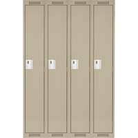 Casiers Clean Line, Bloc de 4, 48" x 18" x 72", Acier, Beige, Rivet (assembl&eacute;) - Anthony Steel Mfg. CL-S-4-12X18X72_A123