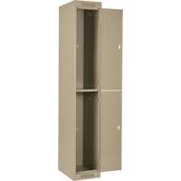 Casiers Clean Line, 2 niveaux, Bloc de 4, 48" x 12" x 72", Acier, Beige, Rivet (assembl&eacute;) - Anthony Steel Mfg. CL-D-4-12X12X72_A123