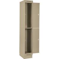Casiers Clean Line, 2 niveaux, Bloc de 4, 60" x 18" x 76", Acier, Beige, Rivet (assembl&eacute;) - Anthony Steel Mfg. CL-D-4-15X18X72-RB_A123