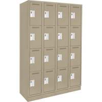 Casiers Clean Line, 4 niveaux, Bloc de 4, 48" x 15" x 76", Acier, Beige, Rivet (assembl&eacute;) - Anthony Steel Mfg. CL-Q-4-12X15X72-RB_A123