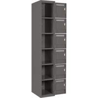 Petits casiers Clean Line, 6 niveaux, Bloc de 4, 48" x 18" x 72", Acier, Charbon, Rivet (assembl&eacute;) - Anthony Steel Mfg. CL-L-4-12X18X72_A127