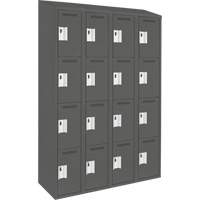 Casiers Clean Line, 4 niveaux, Bloc de 4, 48" x 12" x 78", Acier, Charbon, Rivet (assembl&eacute;) - Anthony Steel Mfg. CL-Q-4-12X12X72-ST_A127