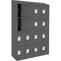 Casiers Clean Line, 4 niveaux, Bloc de 4, 48" x 12" x 78", Acier, Charbon, Rivet (assembl&eacute;) - Anthony Steel Mfg. CL-Q-4-12X12X72-ST_A127