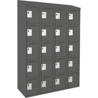 Casiers &agrave; effets personnels et assembl&eacute;s Clean Line, 5 niveaux, Bloc de 4, 15" x 78" x 48", Acier - Anthony Steel Mfg. CL-5T-4-121572-ST_A127
