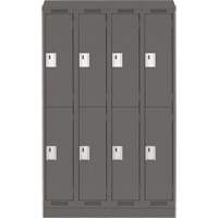 Casiers Clean Line, 2 niveaux, Bloc de 4, 48" x 12" x 82", Acier, Charbon, Rivet (assembl&eacute;) - Anthony Steel Mfg. CL-D-4-121272RBST_A127