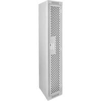 Clean Line Lockers, 12" x 12" x 72", Steel, Grey, Rivet (Assembled), Perforated - Anthony Steel Mfg. CL-S-1-121272-PERF_A124