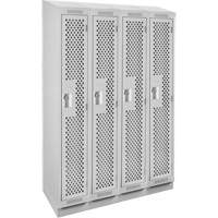Casiers Clean Line, Bloc de 4, 48" x 18" x 82", Acier, Gris, Rivet (assembl&eacute;), Perfor&eacute; - Anthony Steel Mfg. CLS4-121872RBST-PERA124