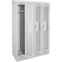 Casiers Clean Line, Bloc de 4, 48" x 18" x 82", Acier, Gris, Rivet (assembl&eacute;), Perfor&eacute; - Anthony Steel Mfg. CLS4-121872RBST-PERA124