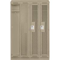 Casiers Clean Line, Bloc de 4, 48" x 18" x 82", Acier, Gris, Rivet (assembl&eacute;), Perfor&eacute; - Anthony Steel Mfg. CLS4-121872RBST-PERA124