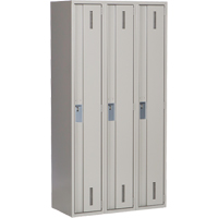 Concorde Heavy-Duty Lockers, Bank of 3, 36" x 18" x 72", Steel, Grey, Welded (Assembled) - Perfix Inc. 1-121872-3-9363
