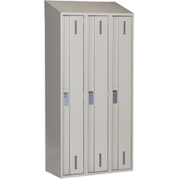 Concorde Heavy-Duty Lockers, Bank of 3, 36" x 18" x 78", Steel, Grey, Welded (Assembled) - Perfix Inc. 1-121872-3-007-9363