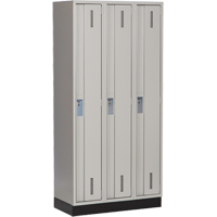 Concorde Heavy-Duty Lockers, Bank of 3, 36" x 18" x 76", Steel, Grey, Welded (Assembled) - Perfix Inc. 1-121872-3-003-9363