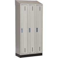 Concorde Heavy-Duty Lockers, Bank of 3, 36" x 18" x 82", Steel, Grey, Welded (Assembled) - Perfix Inc. 1-121872-3-003-007-9363