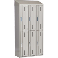 Concorde Heavy-Duty Lockers, 2 -tier, Bank of 3, 36" x 18" x 78", Steel, Grey, Welded (Assembled) - Perfix Inc. 2-121872-3-007-9363