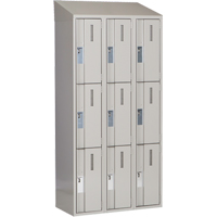 Concorde Heavy-Duty Lockers, 3 -tier, Bank of 3, 36" x 18" x 78", Steel, Grey, Welded (Assembled) - Perfix Inc. 3-121872-3-007-9363