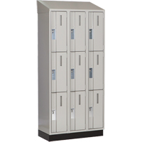 Concorde Heavy-Duty Lockers, 3 -tier, Bank of 3, 36" x 18" x 82", Steel, Grey, Welded (Assembled) - Perfix Inc. 3-121872-3-003-007-9363