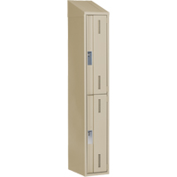 Casiers robustes Concorde, 2 niveaux, 12" x 18" x 78", Acier, Beige, Soud&eacute; (assembl&eacute;) - Perfix Inc. 2-121872-1-007-9393
