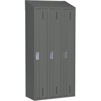 Concorde Heavy-Duty Lockers, Bank of 3, 36" x 18" x 78", Steel, Charcoal, Welded (Assembled) - Perfix Inc. 1-121872-3-007-9364