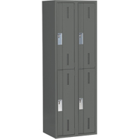 Concorde Heavy-Duty Lockers, 2 -tier, Bank of 2, 24" x 18" x 72", Steel, Charcoal, Welded (Assembled) - Perfix Inc. 2-121872-2-9364