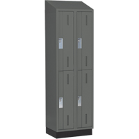 Casiers robustes Concorde, 2 niveaux, Bloc de 2, 24" x 18" x 82", Acier, Charbon, Soud&eacute; (assembl&eacute;) - Perfix Inc. 2-121872-2-003-007-9364