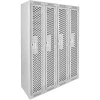 Casiers Clean Line, Bloc de 4, 48" x 12" x 72", Acier, Gris, Rivet (assembl&eacute;), Perfor&eacute; - Anthony Steel Mfg. CL-S-4-121272-PERF_A124