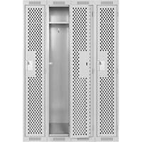 Casiers Clean Line, Bloc de 4, 48" x 12" x 72", Acier, Gris, Rivet (assembl&eacute;), Perfor&eacute; - Anthony Steel Mfg. CL-S-4-121272-PERF_A124