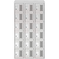 Petits casiers &eacute;conomiques assembl&eacute;s et perfor&eacute;s Clean Line, 6 niveaux, Bloc de 3, 18" x 72" x 12", Acier - Anthony Steel Mfg. CLL3-121872-ST-PER_A124
