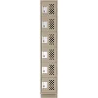 Assembled Lockerettes Clean Line Perforated Economy Lockers, 6 -tier, 18" x 72" x 12", Steel - Anthony Steel Mfg. CLL1-121872-RB-PER_A123