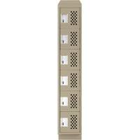 Assembled Lockerettes Clean Line Perforated Economy Lockers, 6 -tier, 18" x 72" x 12", Steel - Anthony Steel Mfg. CLL1-121872RBST-PERA123