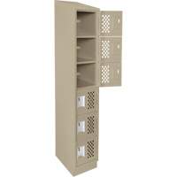 Assembled Lockerettes Clean Line Perforated Economy Lockers, 6 -tier, 18" x 72" x 12", Steel - Anthony Steel Mfg. CLL1-121872RBST-PERA123