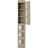 Assembled Lockerettes Clean Line Perforated Economy Lockers, 6 -tier, 18" x 72" x 12", Steel - Anthony Steel Mfg. CLL1-121872RBST-PERA123
