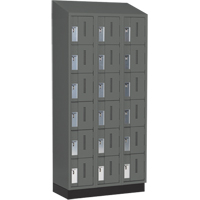 Concorde Heavy-Duty Lockers, 6 -tier, Bank of 3, 36" x 18" x 82", Steel, Charcoal, Welded (Assembled) - Perfix Inc. 6-121872-3-003-007-9364