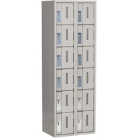 Concorde Heavy-Duty Lockers, 6 -tier, Bank of 2, 24" x 18" x 72", Steel, Grey, Welded (Assembled) - Perfix Inc. 6-121872-2-9363