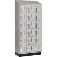 Concorde Heavy-Duty Lockers, 6 -tier, Bank of 3, 36" x 18" x 82", Steel, Grey, Welded (Assembled) - Perfix Inc. 6-121872-3-003-007-9363