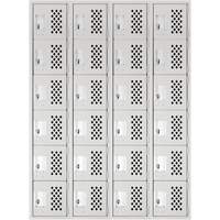 Clean Line Lockerettes, 6 -tier, Bank of 4, 18" x 72" x 12", Steel - Anthony Steel Mfg. CL-L-4-121872-PERF_A124