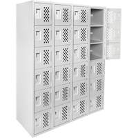 Clean Line Lockerettes, 6 -tier, Bank of 4, 18" x 72" x 12", Steel - Anthony Steel Mfg. CL-L-4-121872-PERF_A124