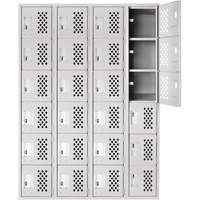 Clean Line Lockerettes, 6 -tier, Bank of 4, 18" x 72" x 12", Steel - Anthony Steel Mfg. CL-L-4-121872-PERF_A124